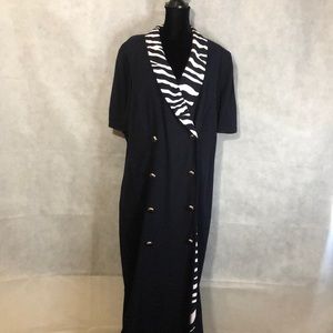 Vintage 1990s Plus Zebra Dress by Danny & Nicole